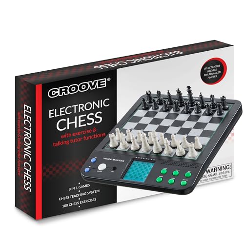 Image of Electronic Magnetic Chess and Checkers Set 10 inch, 8-in-1 Board Games, Digital Staunton Chess Board Game Sets for Adults & Kids, Teenager Toys, Gifts for Boys and Girls Ages 7 8 9 10 11 12+ Years Old