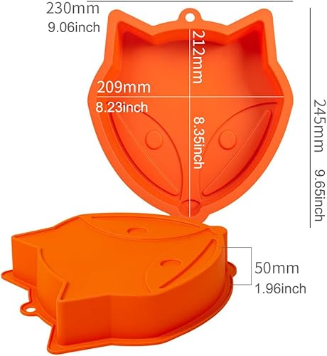 Miniatura 4 de LIFETOOLS-LT Molde de silicona grande en forma de zorro, para pastel de frutas de chocolate con mousse creativo, fiesta de cumpleaños, postre