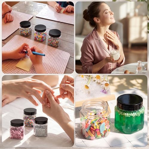 Image of Tanlade 100 Pcs 4oz Clear Plastic Cosmetic Jars with Lids Empty Leak Proof Container Refillable Cosmetic Jars Airtight for Cream, Powder, Ointment, Beauty Products Travel Storage (Square)