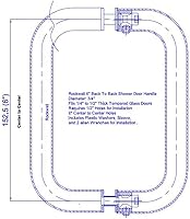 Vista 3 de Rockwell Tirador tubular de seguridad para puerta trasera con acabado cromado de 6 pulgadas, para puertas de ducha de vidrio pesado comerciales