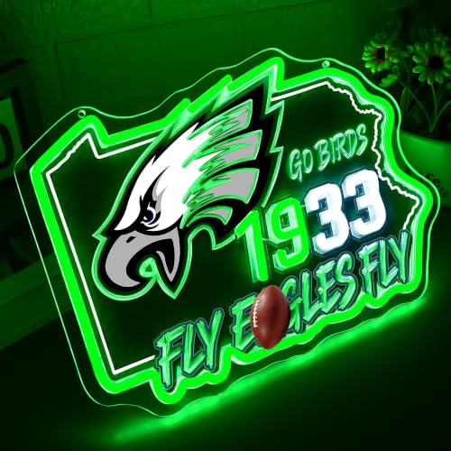 Image of Football Neon Sign for Wall Decor Football Logo Neon Light for Man Cave