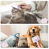 Vinabo Selbstreinigende Haustierbürste, Bürste für langes und kurzes Haar, für Hunde, Katzen, beseitigt effektiv Tomentose unter der Unterwolle und Verfilzungen, Rosa