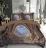 DESIGNS VARIÉS ET RÉVERSIBLES: Le Parure de Lit une face met en valeur la beauté du Tunnel De Briques , tandis que l’autre offre un coloris uni élégant. Grâce à son design réversible, vous pouvez facilement changer de style selon vos envies. Alternez les deux côtés pour créer une ambiance unique, selon votre humeur ou à la saison, et transformez votre espace en un véritable havre de paix.