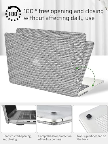 Carcasa MacBook Air 13 M3 elegante diseño tejido translúcido protector plástico 6
