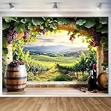 Photo Gallery sfondo rustico in poliestere con scena di vite e botte - ricco paesaggio di vigneti, decorazioni per il vino 300x200cm Photo Gallery sfondo rustico in poliestere con scena di vite e botte - ricco paesaggio di vigneti, decorazioni per il vino 300x200cm