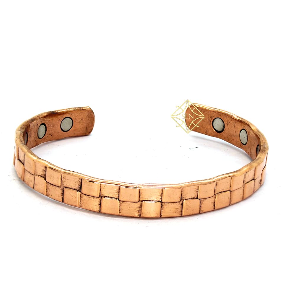 Sengems Premium Pure Copper Adjustable Kada Cuff Bracelet for men and women - Heavy Kada With Magnet (Design-15) (B0CVFWTRQC) Amazon Price History, Amazon Price Tracker