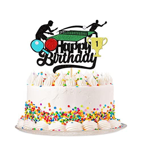 Décoration de Gâteau Tennis de Table - Sport, Joyeux Anniversaire - Articles de Décoration de Gâteau D’anniversaire Pour Hommes et Femmes
