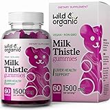 Wild & Organic Milk Thistle Gummies - Liver Cleanse & Repair Liver Supplement - Organic Silybum...