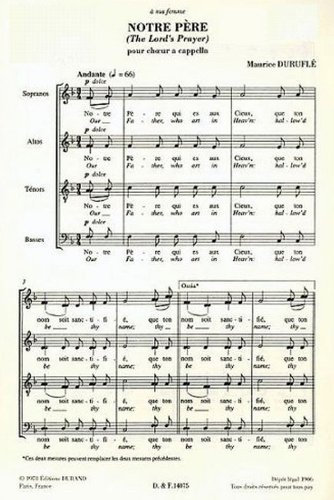 Notre Pere Op 14 N 4 The Lord S Prayer Chant Maurice Durufle