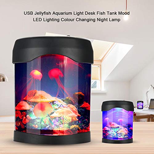 Desk Mini Aquarium, USB Color Light Aquarium, Desk Mini Fish Tank Mood Lighting Color Changing Night Lamp - Image 3