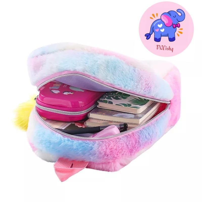 Image of Small Soft Plush Backpack for Kids | Cartoon Animal Toddler Nursery Bag | School Shoulder Pack for Baby Girls | Lightweight Cute Preschool Daycare Travel Packing | Birthday Gift (1 Pc)