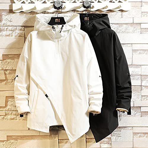 Image of GURUNVANI Men's Hooded Windbreaker Jacket Zip Up Patchwork Hoodie Anorak