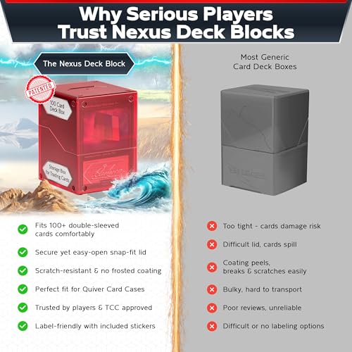Image of Quiver Time 360 Modular Nexus DeckBlock - Durable Stackable MTG Deck Box for Commander fits 100+ Cards | Stylish 100 Card Deck Box MTG | Interchangeable TCG Decks Boxes (6 pcs, WUBRG + Clear)