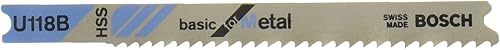Bosch U118B3 3 piezas 3-18 pulgadas 11-14 progresivo TPI básico para hojas de sierra caladora de metal con vástago en U