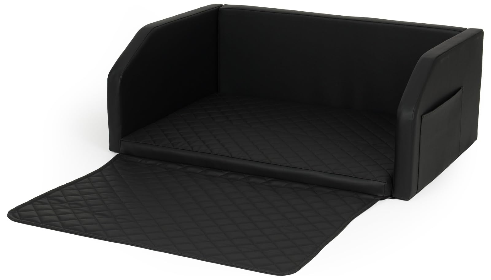 Velinda Trasportino Pieghevole per Cani Bagagliaio Auto Materasso Cintura 100x70 cm (Colore: Nero)