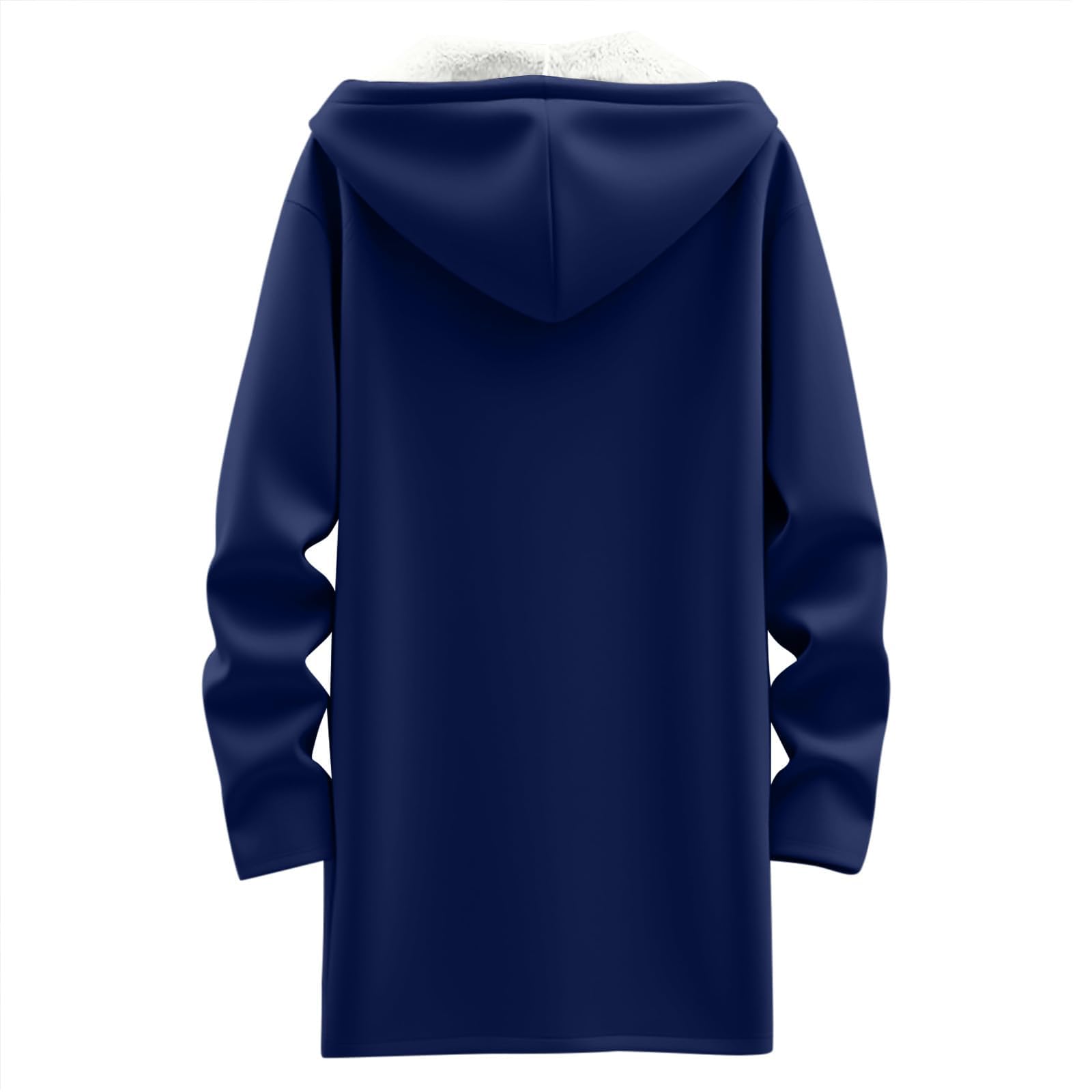 Sweatjacke Damen Mit Kapuze Casual Winterjacke Warm Wintermantel Lang | Fleecejacke Damen Gefüttert Sportjacke Teddyfutter Mantel Frauen Fleece Jacke Mit Reissverschluss Übergangsjacke Mit Taschen