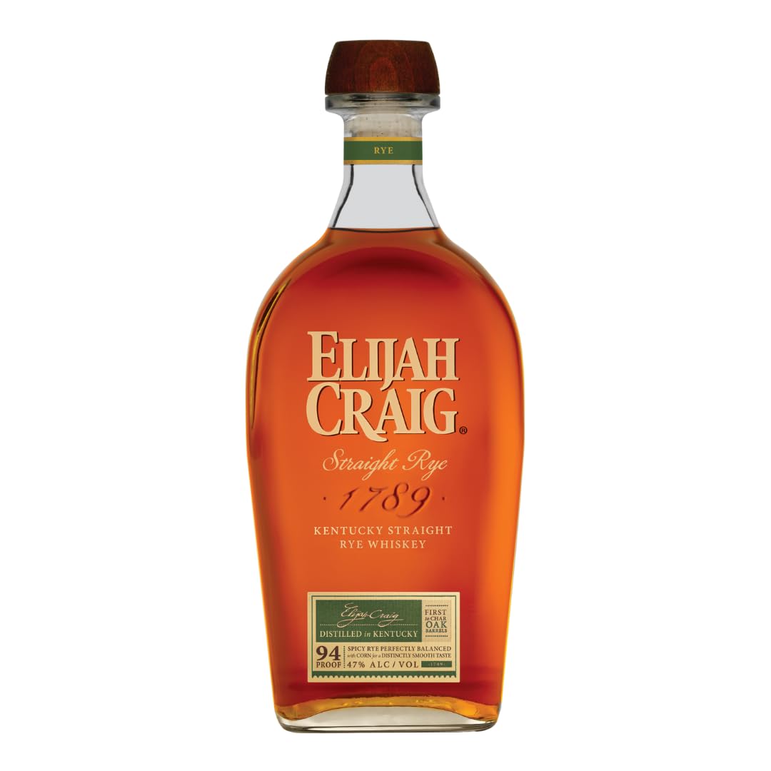 Elijah Craig Straight Rye Whiskey | 70cl | 47% ABV | Award Winning | Extra Aged | Kentucky Straight Rye Whiskey
