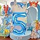 Meerestiere Luftballons Geburtstag 5 Jahre, 6 Stück Meerestiere Folienballon, Luftballon 5. Geburtstag, Party Ballons für Kinder Junge Mädchen Ozean Thema Party Deko Jubiläum