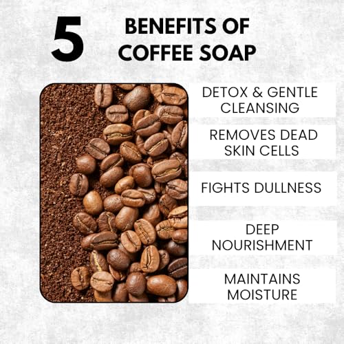 Image of Coffee Soap | Pure & Gentle Bathing Bar for Glowing Skin | Nourishing & Aromatic Soaps for Men & Women | Exfoliating & Antioxidants Cleansing Bar| Soap for All Skin Types | Pack Of 1