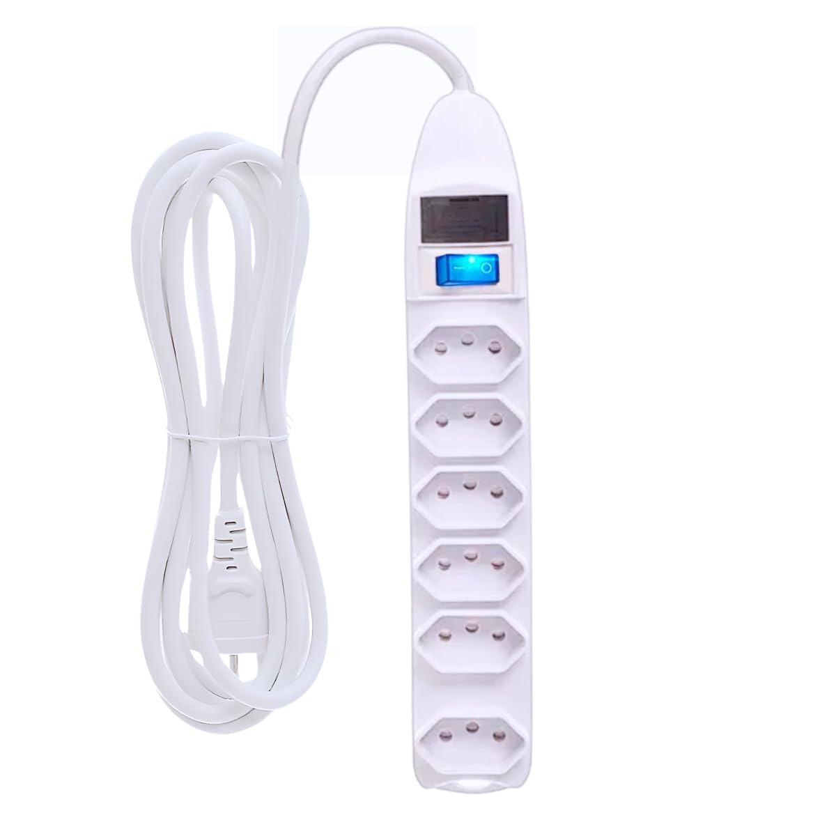 Extensão Elétrica 6 Tomadas com Interruptor, Cabo 3 Metros, Filtro de Linha Bivolt 10A,
