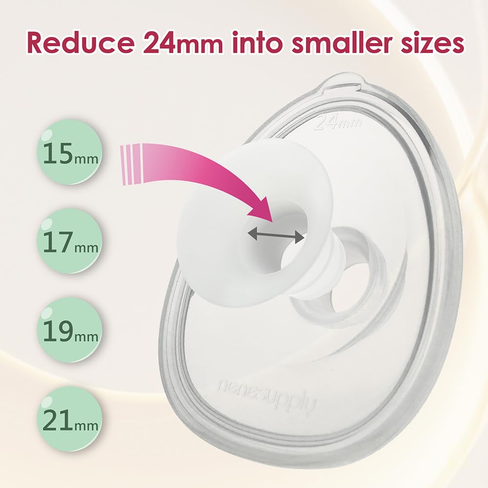 Nenesupply 21mm Flange Inserts for Handsfree Wearable Collection Cups. Work with 24mm breastshields/Flanges.Reduce Flange Size to 21mm. Compatible with Spectra - Image 2