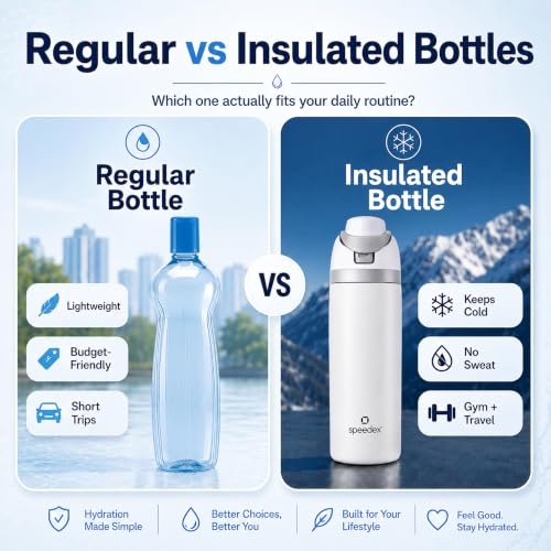 Image of Speedex Coral 500 Stainless Steel Vacuum Insulated Water Bottle 950ml | Thermosteel Flask | Hot 18Hr Cold 24Hr | Flip Straw Lid Sipper | Kids Boys Girls Men Women Office School Gym Travel | White
