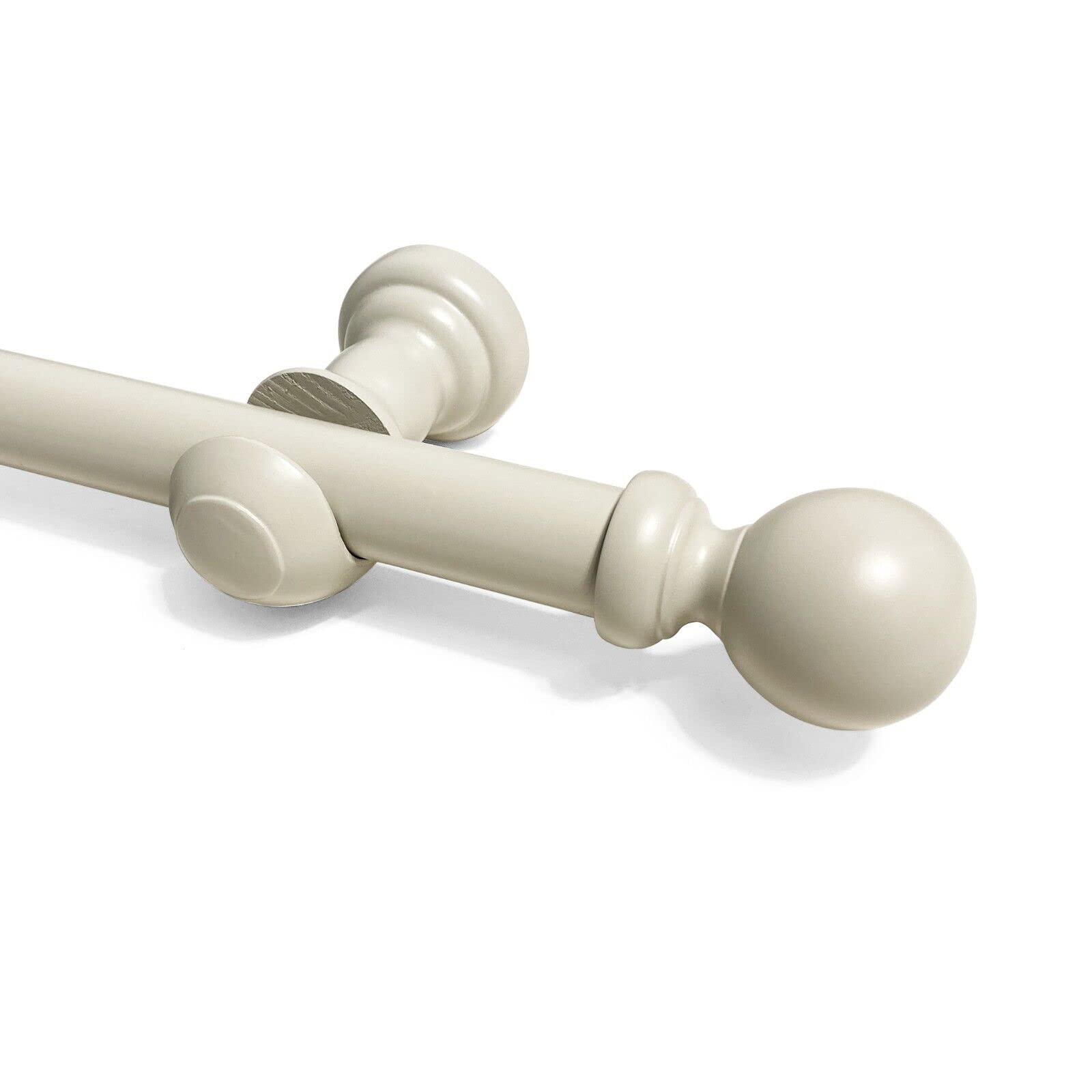 Lister Cartwright Chalk Ball Ball Finial 28 Mm Wooden Curtain Poles Fixed Length (, 150 Cm)