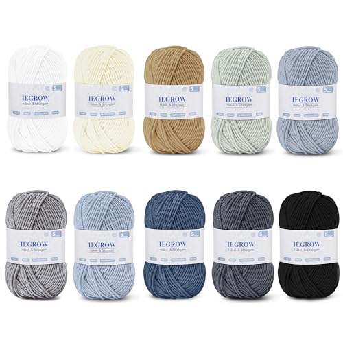 Filato per uncinetto (50 g x 10 Colori), Lana Gomitoli