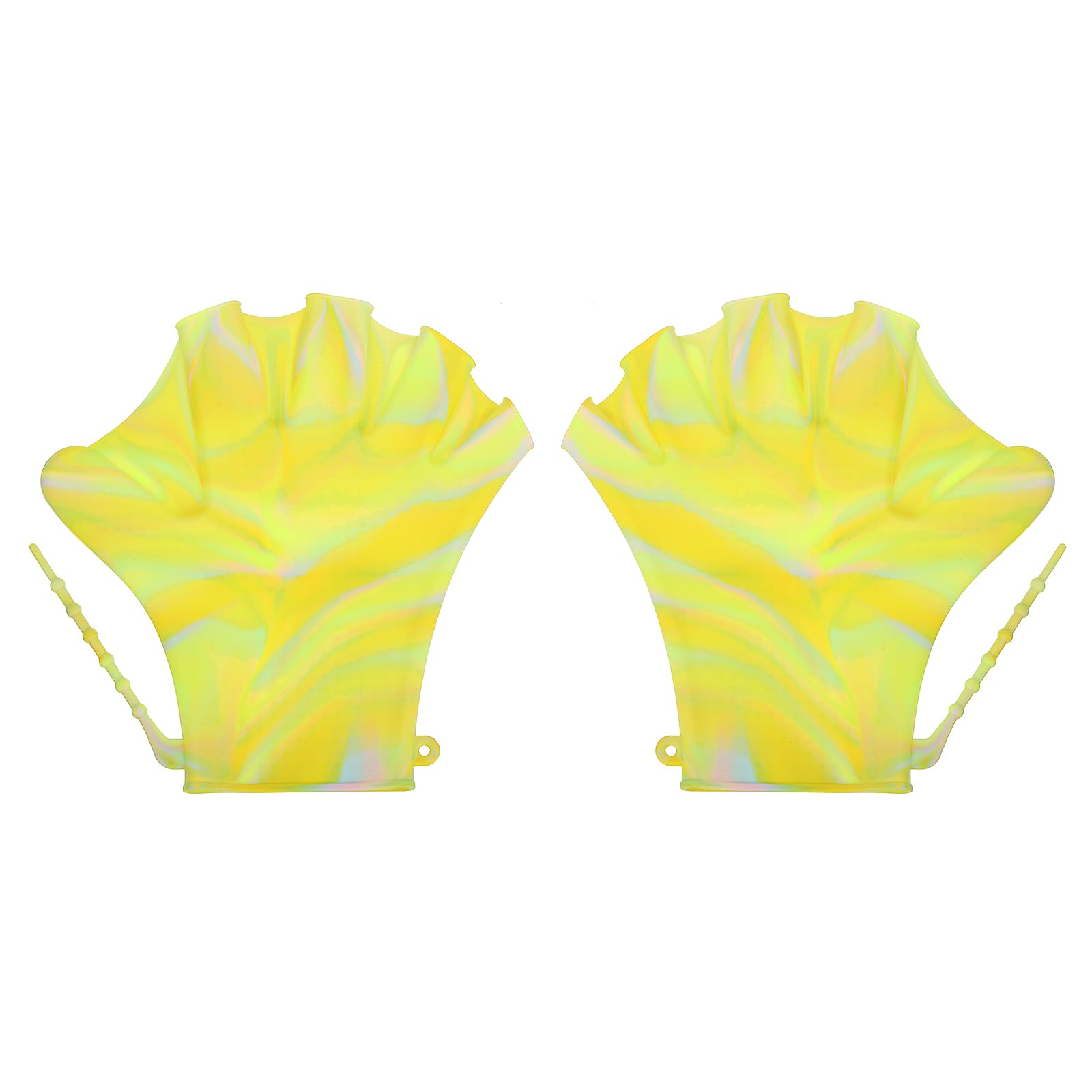 PATIKIL 8 Inch Swim Gloves, Silicone Swimming Gloves for Men Women Adults Water Resistance Training Diving Snorkeling, Light Yellow