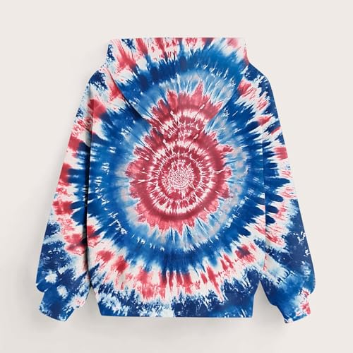 DDAPJ pyju Unisex Kids Tie Dye Hoodies Boys Girls Rainbow Long Sleeve Hooded Sweatshirts Loose Casual Pullover with Pocket4