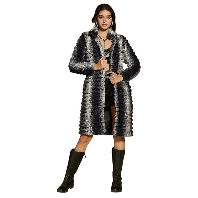 Image of Campus Sutra Women's Double-Breasted Fleece Long Coat For Casual Wear | Lapel Collar | Long Sleeve | Button Closure | Coat Crafted With Comfort Fit For Everyday Wear