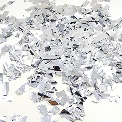 Modixun Confettis rectangulaires argentés métallisés de 250 g, grands confettis à paillettes pour décoration de table, mariage, remise de diplôme, anniversaire, argenté