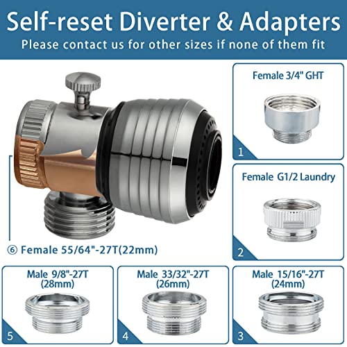 Klleyna Filter Dog Shower-Attachment For Bathtub-Faucet - On/Off Shower Head Attaches To Tub Spout, Pet Wash Hose Sink Sprayer (5 Adapters), Bathroom Kitchen Tap Extension For Hair Washing & Baby Bath #TOP6