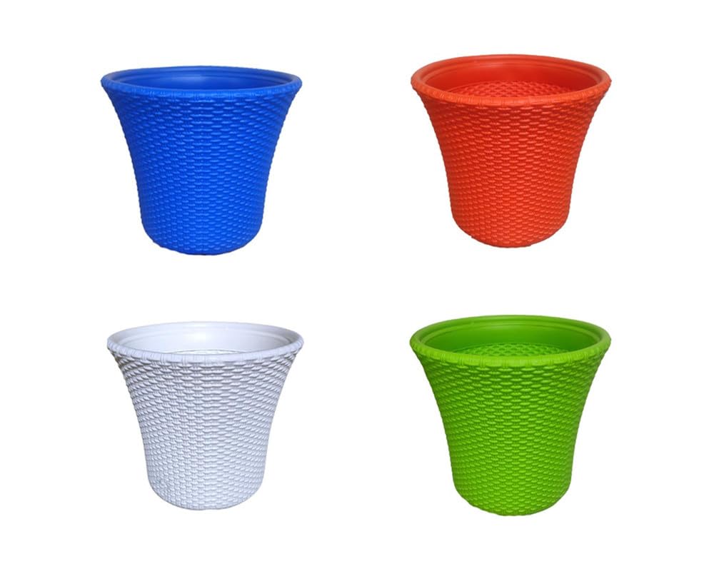 Red Plastic Pots - 3 Pack 12 Inch Durable Planters -13 Red Plastic Pots - 3 Pack 12 Inch Durable Planters -13
