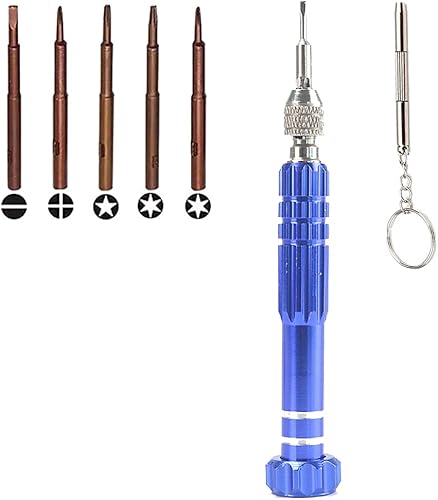 Juego de destornilladores pequeños multifuncionales 6 en 1, destornillador para gafas, mini kit de reparación de destornilladores para lentes, kit