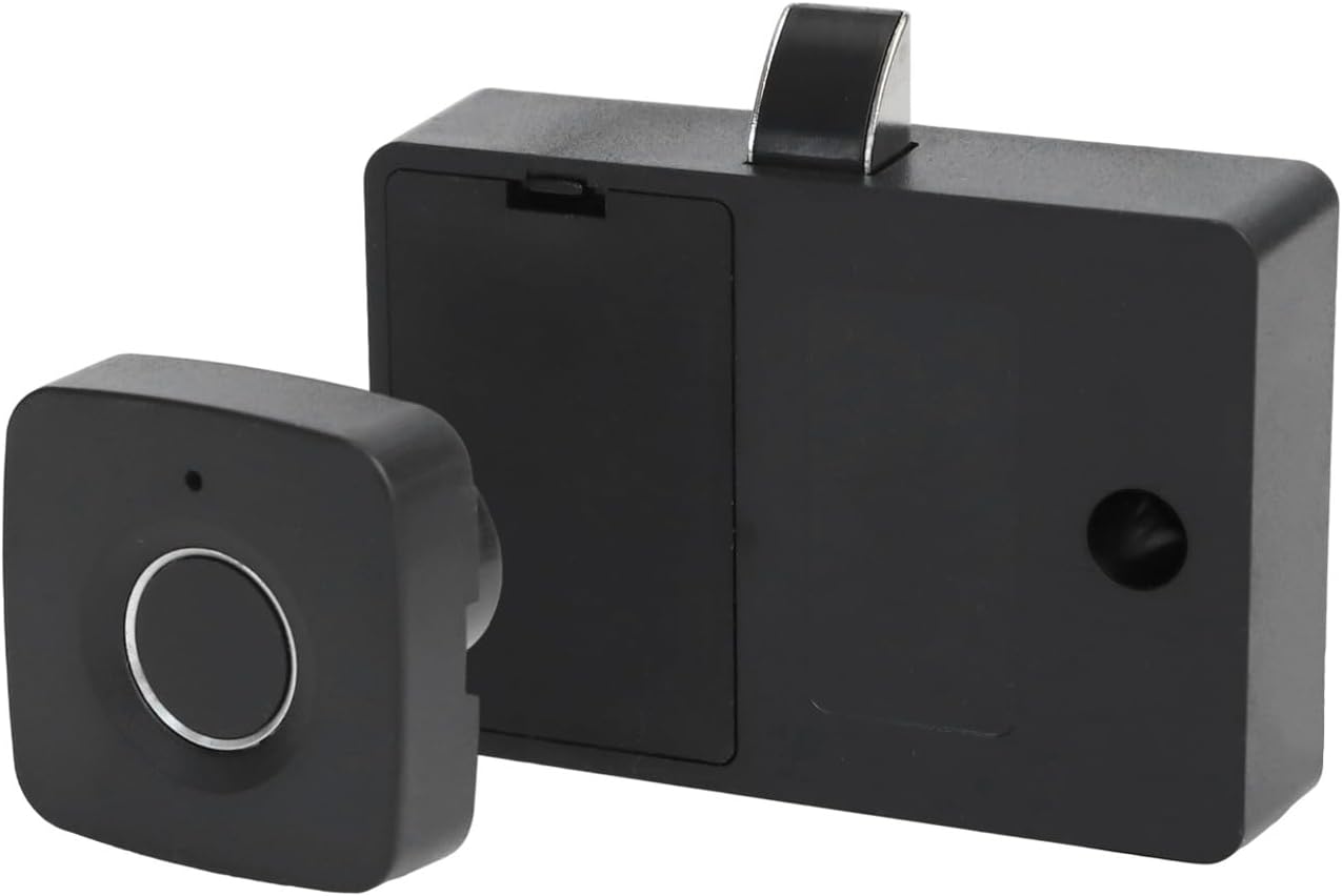 Smart Fingerprint Drawer Lock Electronic Cabinet Lock with Backup Code, 0.3s Fast Unlock for Home Office File Storage Wardrobe Security, ABS Anti-Theft Door Lock