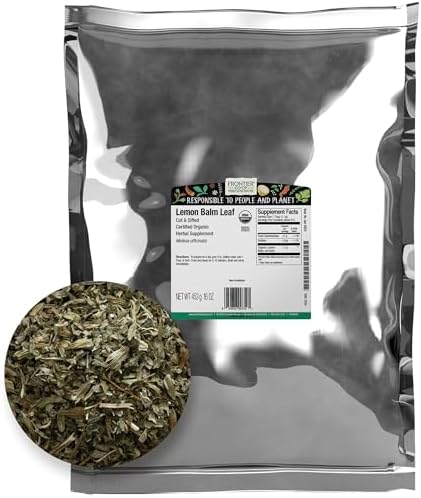 Frontier Co-op Organic Cut and Sifted Lemon Balm Leaf, 1lb - Dried Herb Lemon Balm Loose Leaf Tea - Toronjil, Melissa Tea