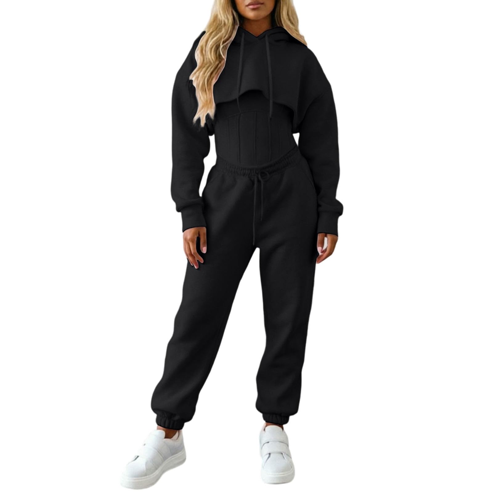 Tracksuit - Conjunto de 3 piezas con capucha y pantalón para mujer