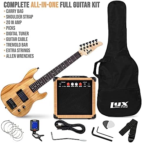 LyxPro 30 Inch Electric Guitar and Starter Kit for Kids with 3/4 Size Beginner’s Guitar, Amp, Six Strings, Picks, Shoulder Strap, Digital Clip On Tuner, Guitar Cable and Soft Case Gig Bag - Natural 2 51oaCEU82LS. AC
