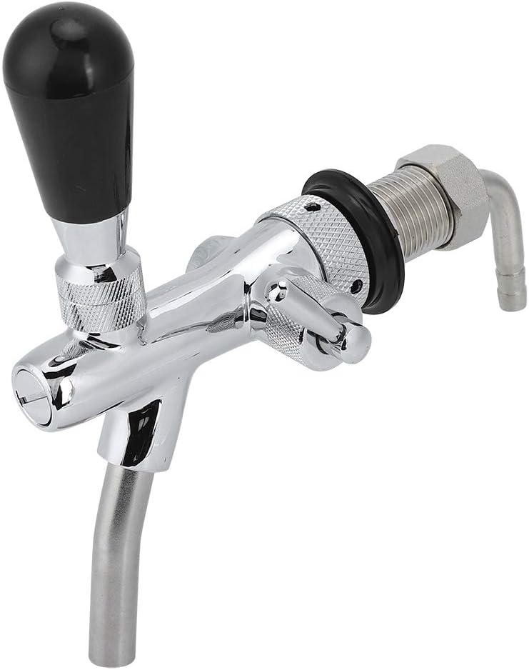 Beer Faucet G5/8in Thread Brass Beer Tap Stainless Steel Adjustable Beer Keg Faucet Drinking Faucet Kegerator Parts for Bar