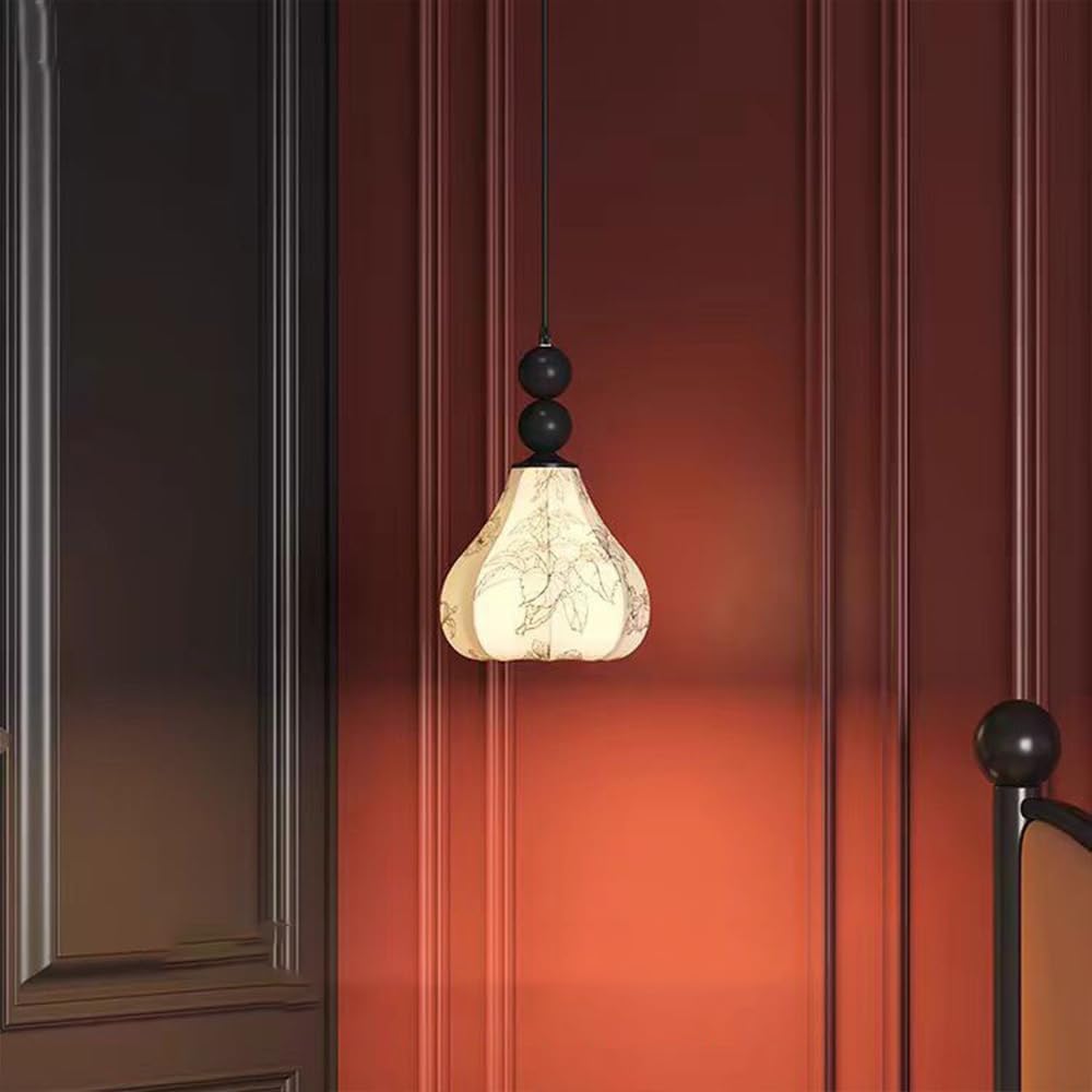 Fabric Lighting Lights Dining Room, E27 Socket Modern Retro Hanging Chaner with Fabric Shade, 1-Light Kitchen Island Light Fixture, 9.44In