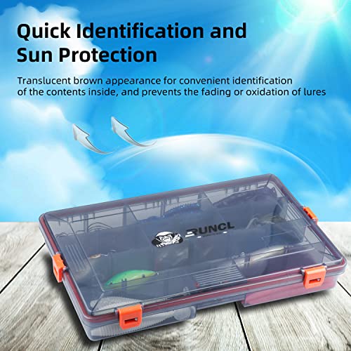 Runcl Fishing Tackle Box, Waterproof Airtight Stowaway, 3600/3700 Tray Tackle Box With Adjustable Dividers, Plastic Storage Organizer(2Pcs 3700) #TOP1
