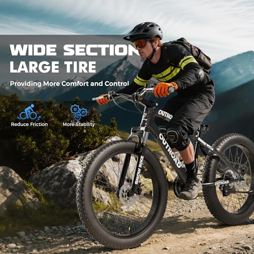 Incbruce 26 Inch Fat Tire Mountain Bike, High Carbon Steel