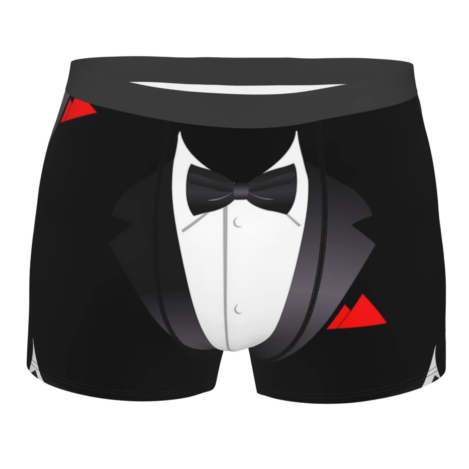 SMAZDFXX Mens Bow Tie Clipart Tuxedo Boxer Briefs Cooling Breathable Underwear Black
