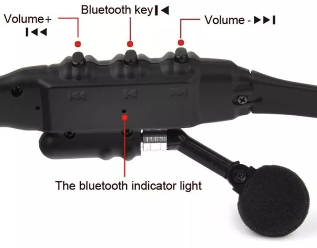 KevBinth Smart Sport Sunglasses with UV Protection and Wireless Bluetooth for Handsfree Headphone (Black)
