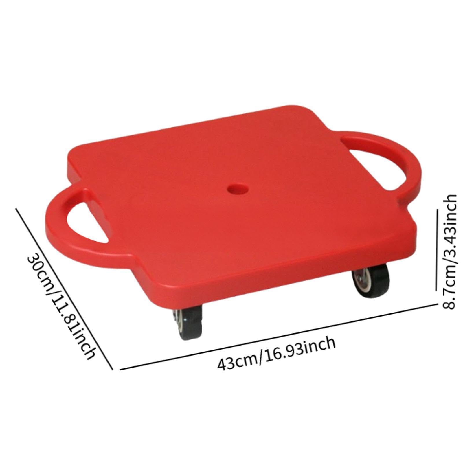 QSTDGVPW Sports Scooter Board with Handles Sit Down Scooter with Casters Physical Education for Indoor Outdoor Activities Boys Girls, Red