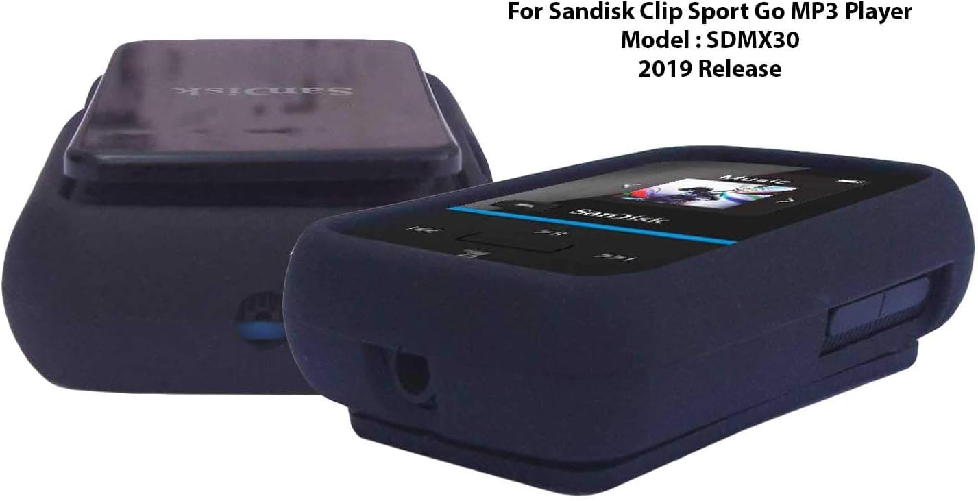 Soft TPU Case for SanDisk Clip Sport Go MP3 Player (Model SDMX30) 2019 Release, Black
