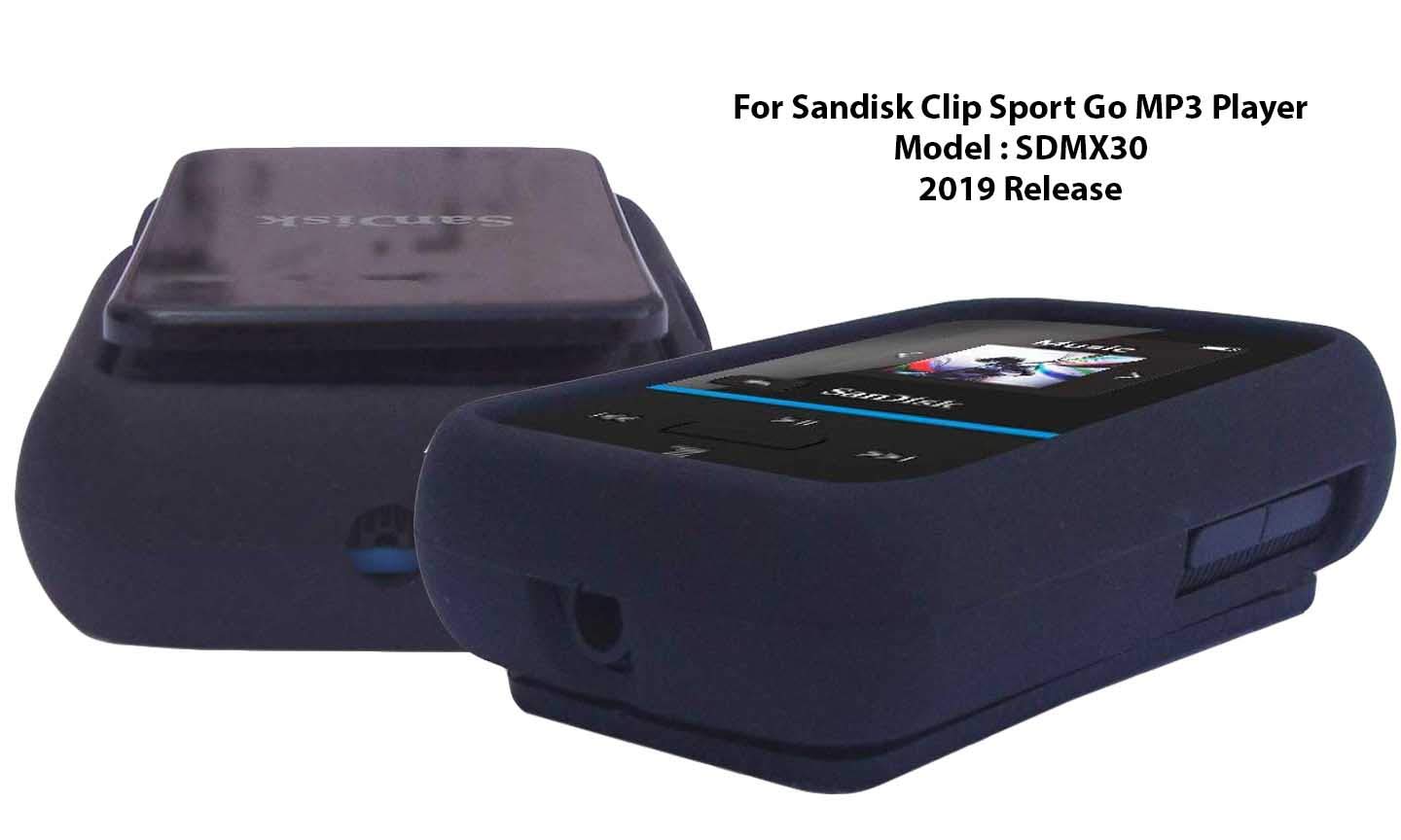 Soft TPU Case for SanDisk Clip Sport Go MP3 Player (Model SDMX30) 2019 Release, Black