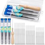 Yizzvb 30 PCS Needle Felting Needles, 3 Sizes Wool Felting Needles, Needle Felting Tools Supplies Kit with Storage Box for DIY Wool Felting Crafts