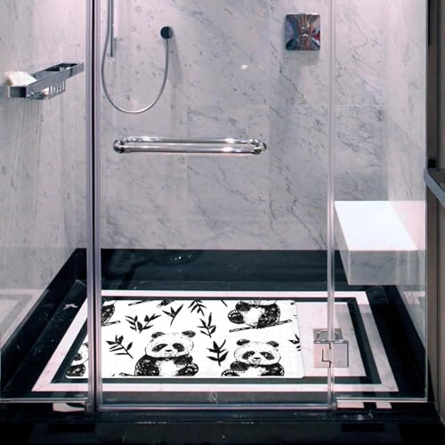 Tapis de bain antidérapant panda séchage rapide absorbant l'eau